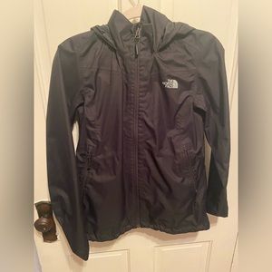 black north face wind breaker size small